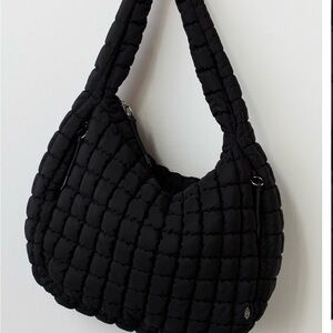 FP Movement by Free People Black Quilted Hobo Bag